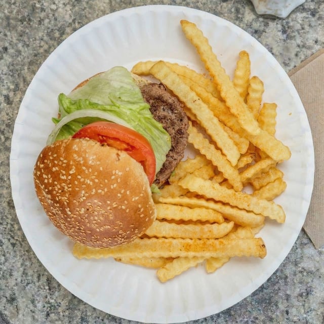 Highway 75 Cheese Burger with Fries.