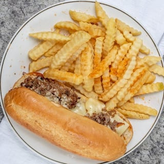 Philly Cheese Steak Sandwich with Fries