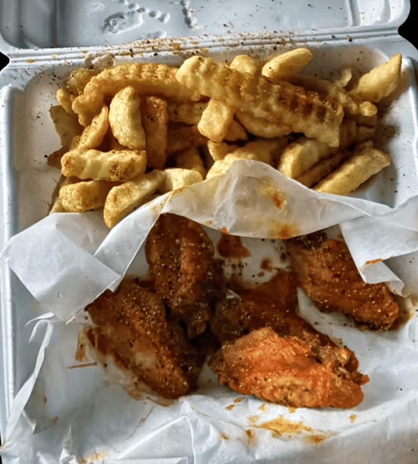 6 Wings and Fries.